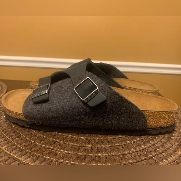 Birkenstock ZURICH Black Slides Size 42/ Women 11/ Men 9 EUC - Picture 3 of 7